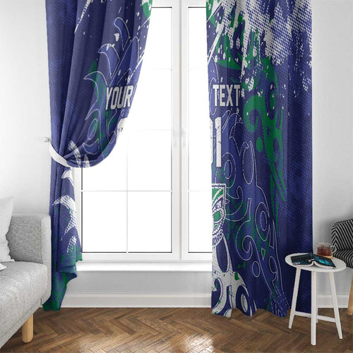 Personalized New Zealand Warriors Rugby Window Curtain Urban Street Graffiti Style - Distressed Splatter Elements