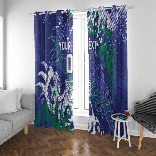 Personalized New Zealand Warriors Rugby Window Curtain Urban Street Graffiti Style - Distressed Splatter Elements