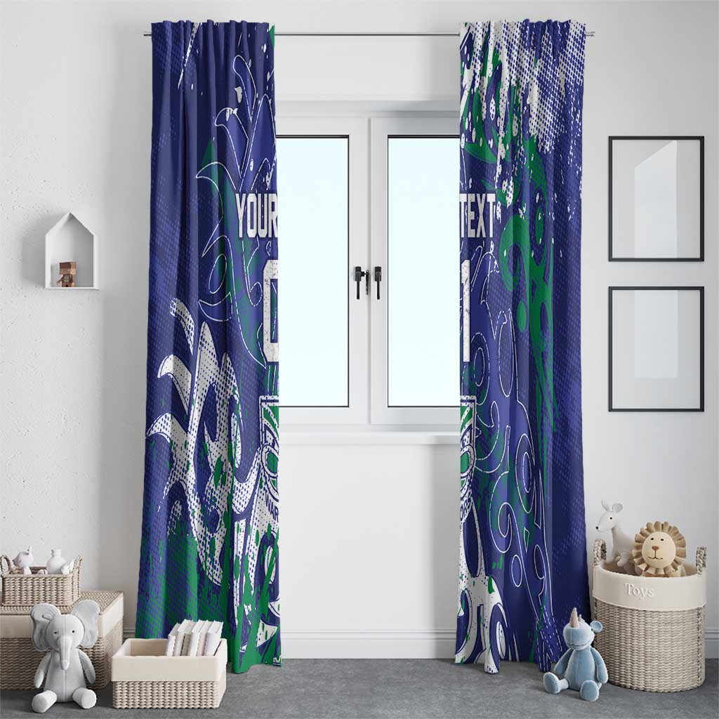 Personalized New Zealand Warriors Rugby Window Curtain Urban Street Graffiti Style - Distressed Splatter Elements