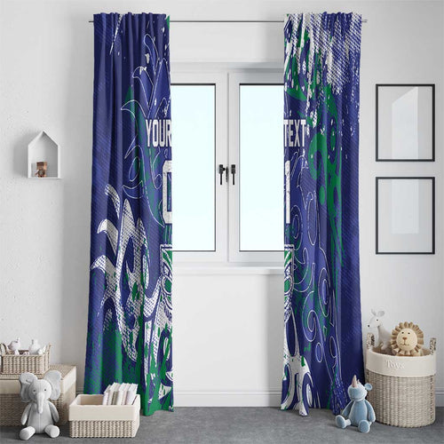 Personalized New Zealand Warriors Rugby Window Curtain Urban Street Graffiti Style - Distressed Splatter Elements
