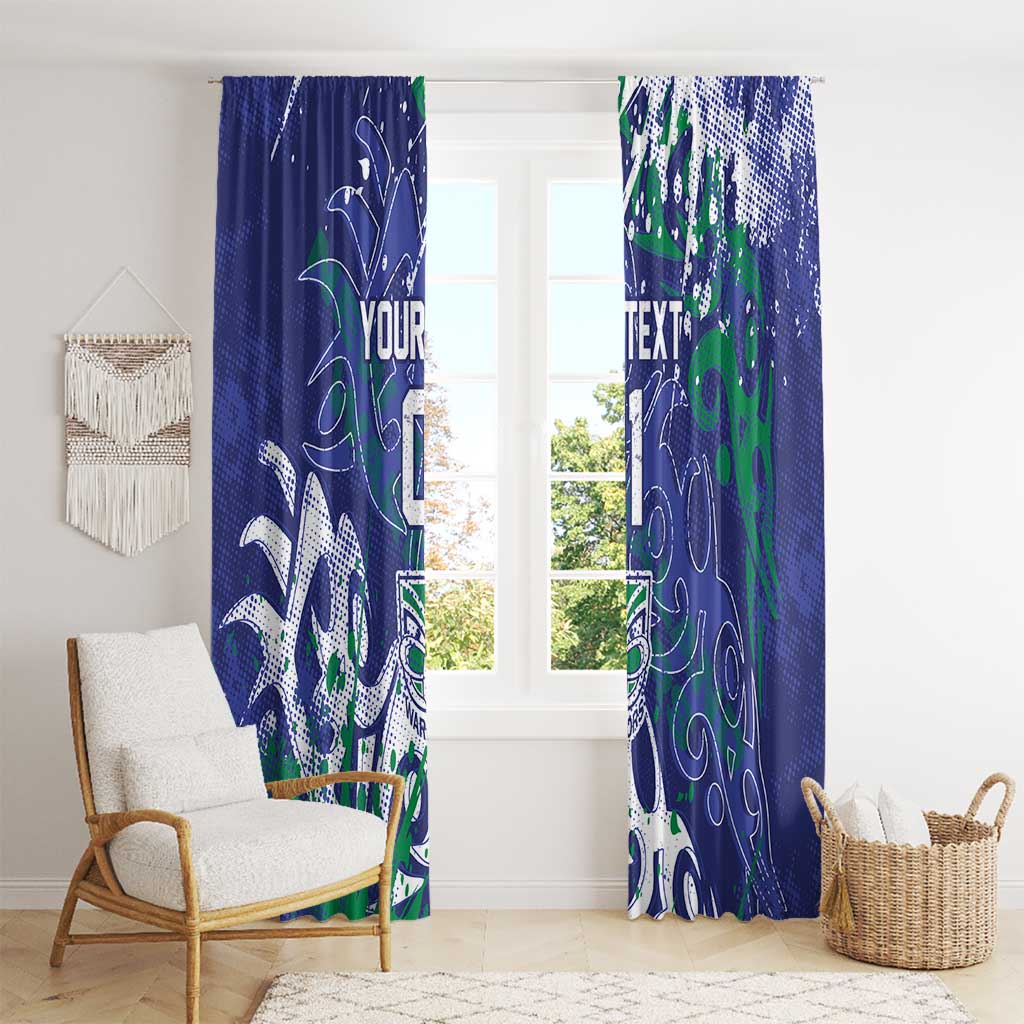 Personalized New Zealand Warriors Rugby Window Curtain Urban Street Graffiti Style - Distressed Splatter Elements