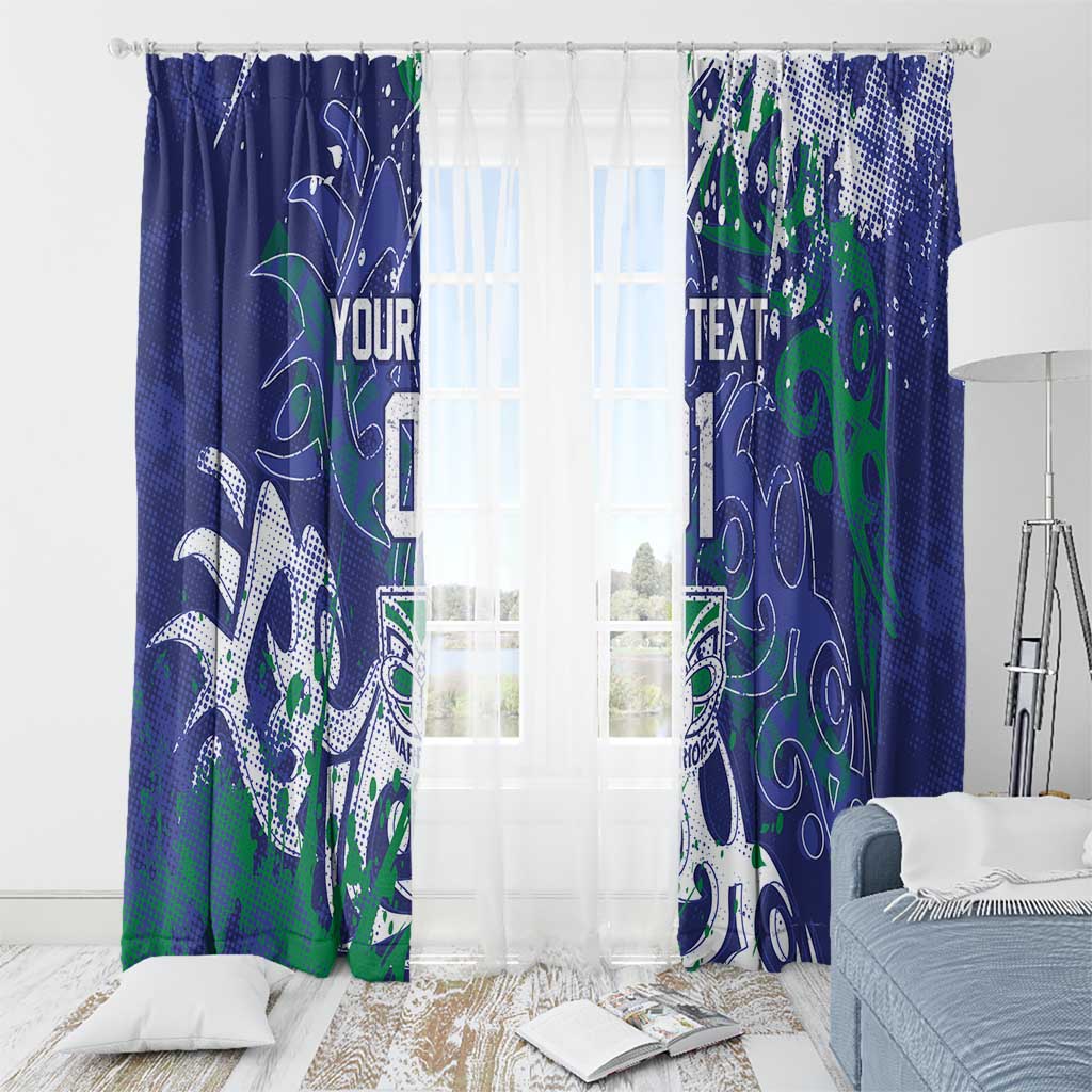 Personalized New Zealand Warriors Rugby Window Curtain Urban Street Graffiti Style - Distressed Splatter Elements