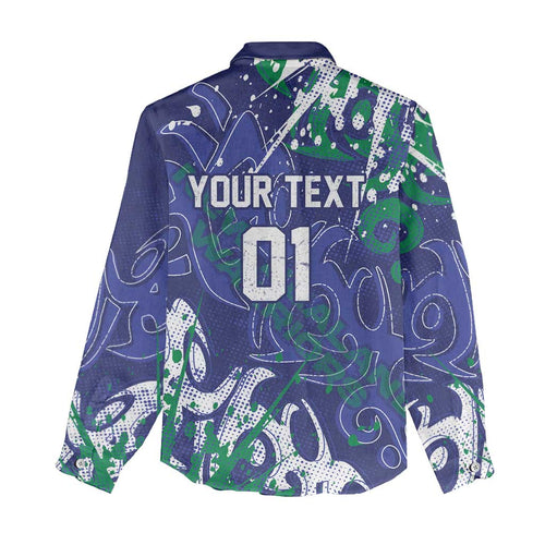 Personalized New Zealand Warriors Rugby Women Casual Shirt Urban Street Graffiti Style - Distressed Splatter Elements