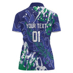 Personalized New Zealand Warriors Rugby Women Polo Shirt Urban Street Graffiti Style - Distressed Splatter Elements