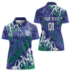 Personalized New Zealand Warriors Rugby Women Polo Shirt Urban Street Graffiti Style - Distressed Splatter Elements