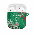 Personalized South Sydney Rabbitohs Rugby AirPods Case Urban Street Graffiti Style - Distressed Splatter Elements