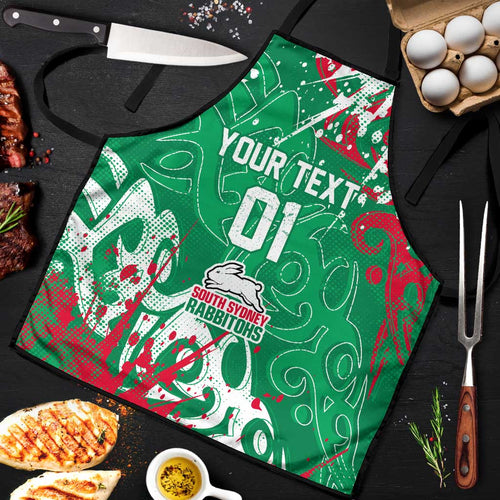 Personalized South Sydney Rabbitohs Rugby Apron Urban Street Graffiti Style - Distressed Splatter Elements