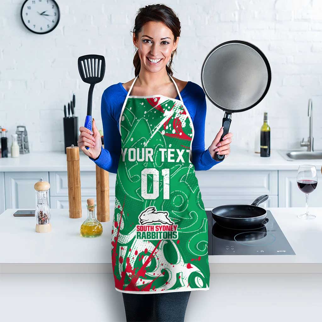 Personalized South Sydney Rabbitohs Rugby Apron Urban Street Graffiti Style - Distressed Splatter Elements