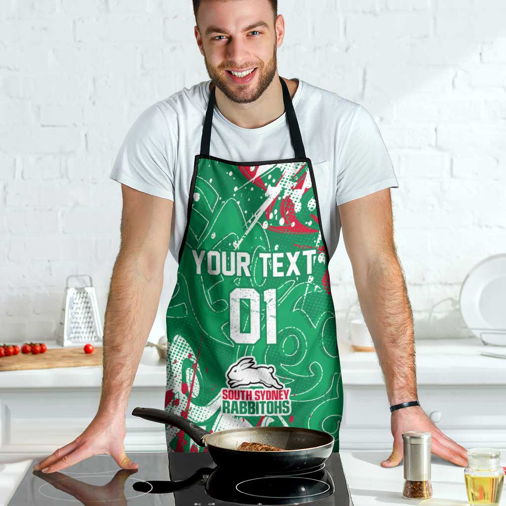 Personalized South Sydney Rabbitohs Rugby Apron Urban Street Graffiti Style - Distressed Splatter Elements