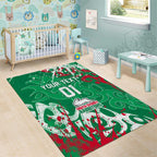 Personalized South Sydney Rabbitohs Rugby Area Rug Urban Street Graffiti Style - Distressed Splatter Elements