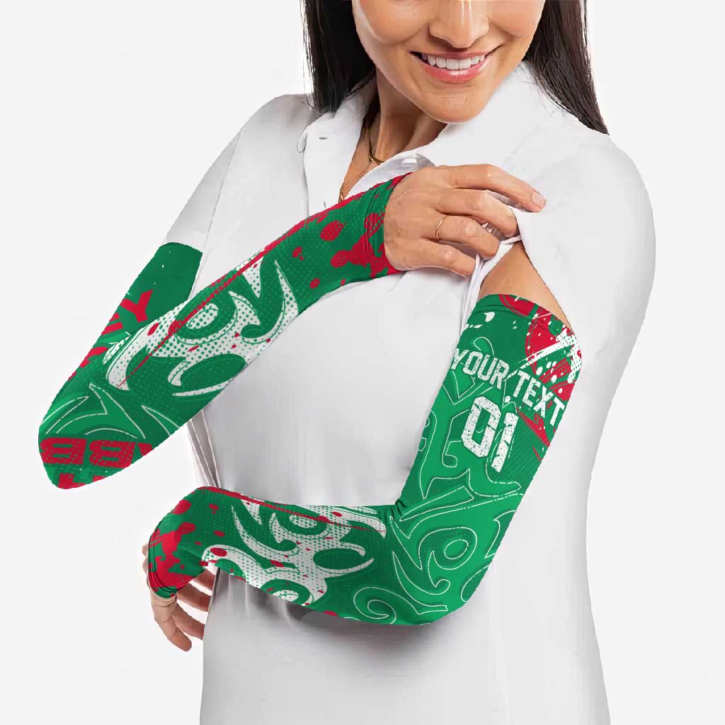 Personalized South Sydney Rabbitohs Rugby Arm Sleeves Urban Street Graffiti Style - Distressed Splatter Elements