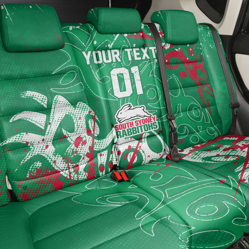Personalized South Sydney Rabbitohs Rugby Back Car Seat Cover Urban Street Graffiti Style - Distressed Splatter Elements