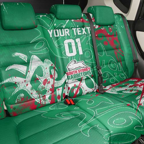 Personalized South Sydney Rabbitohs Rugby Back Car Seat Cover Urban Street Graffiti Style - Distressed Splatter Elements