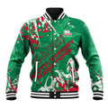 Personalized South Sydney Rabbitohs Rugby Baseball Jacket Urban Street Graffiti Style - Distressed Splatter Elements