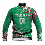 Personalized South Sydney Rabbitohs Rugby Baseball Jacket Urban Street Graffiti Style - Distressed Splatter Elements