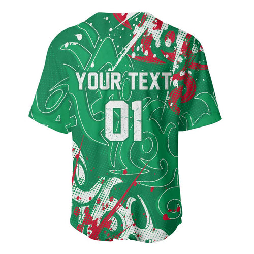 Personalized South Sydney Rabbitohs Rugby Baseball Jersey Urban Street Graffiti Style - Distressed Splatter Elements