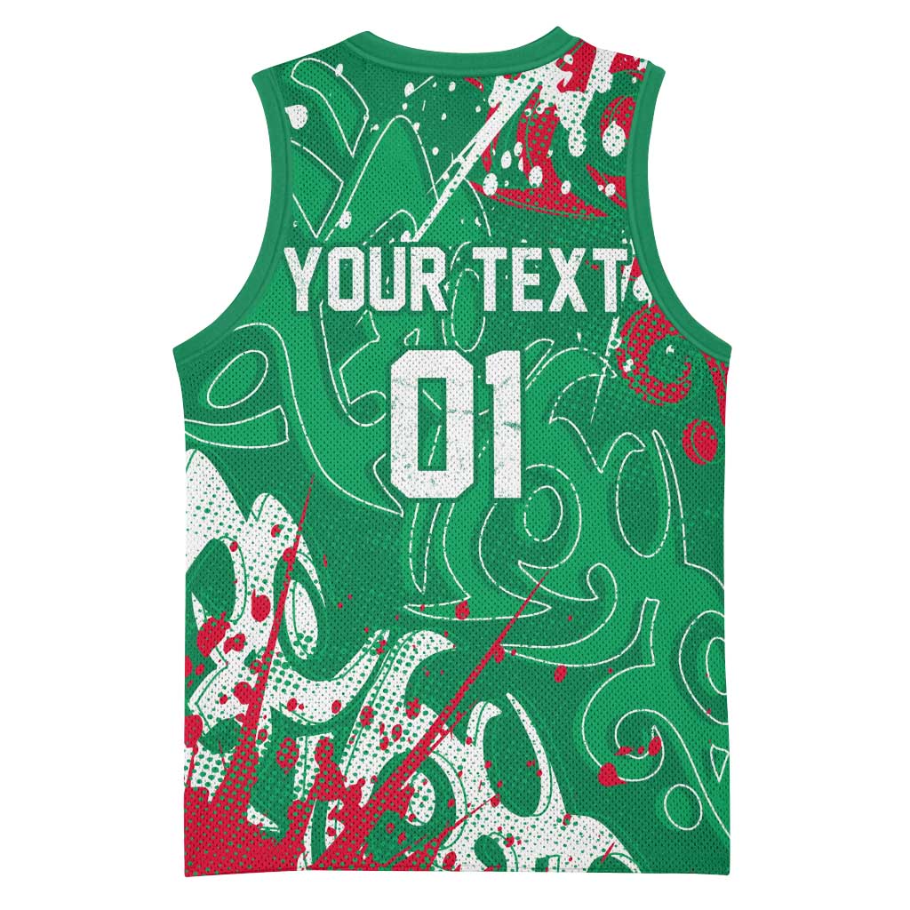 Personalized South Sydney Rabbitohs Rugby Basketball Jersey Urban Street Graffiti Style - Distressed Splatter Elements