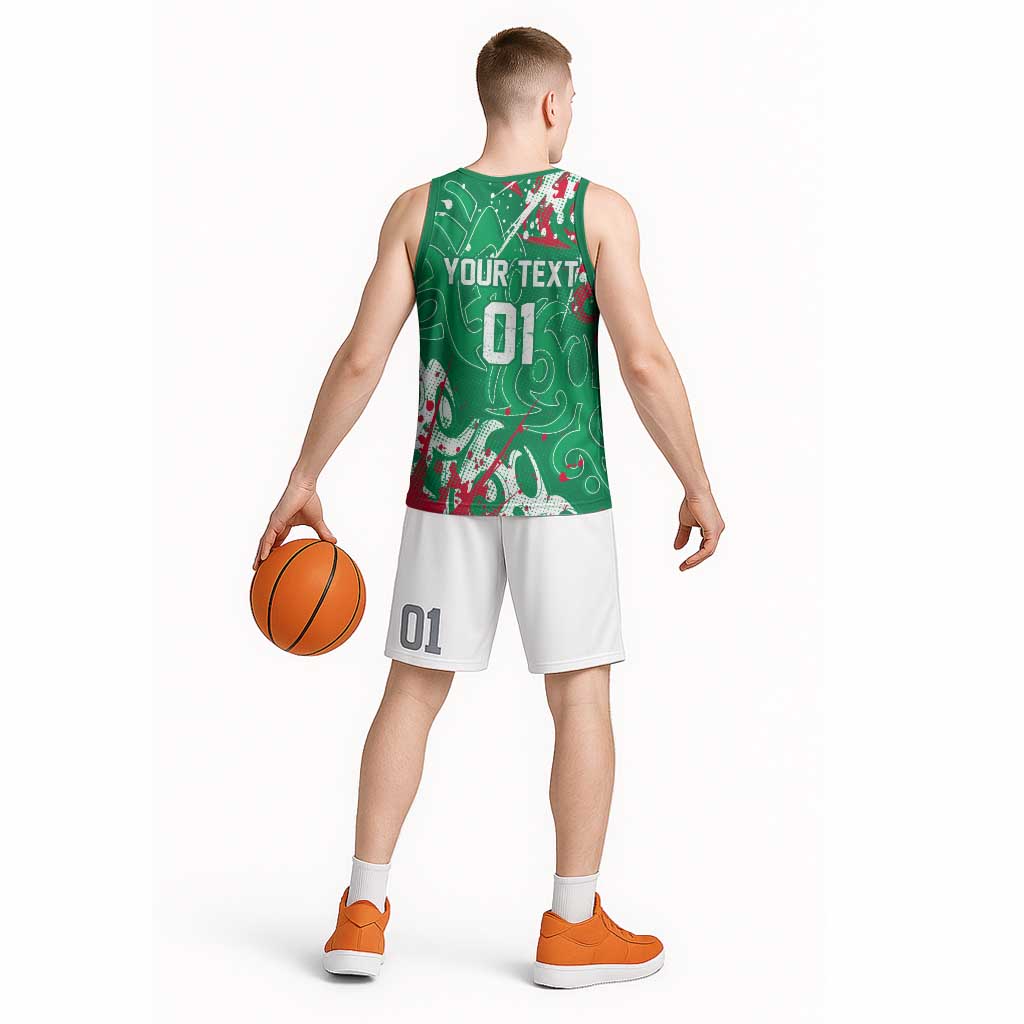 Personalized South Sydney Rabbitohs Rugby Basketball Jersey Urban Street Graffiti Style - Distressed Splatter Elements