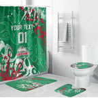 Personalized South Sydney Rabbitohs Rugby Bathroom Set Urban Street Graffiti Style - Distressed Splatter Elements