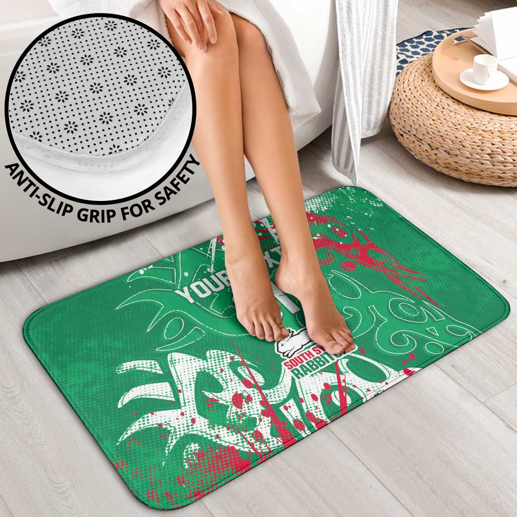 Personalized South Sydney Rabbitohs Rugby Bathroom Set Urban Street Graffiti Style - Distressed Splatter Elements