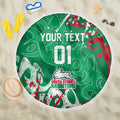 Personalized South Sydney Rabbitohs Rugby Beach Blanket Urban Street Graffiti Style - Distressed Splatter Elements