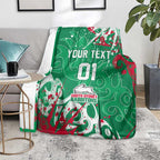 Personalized South Sydney Rabbitohs Rugby Blanket Urban Street Graffiti Style - Distressed Splatter Elements