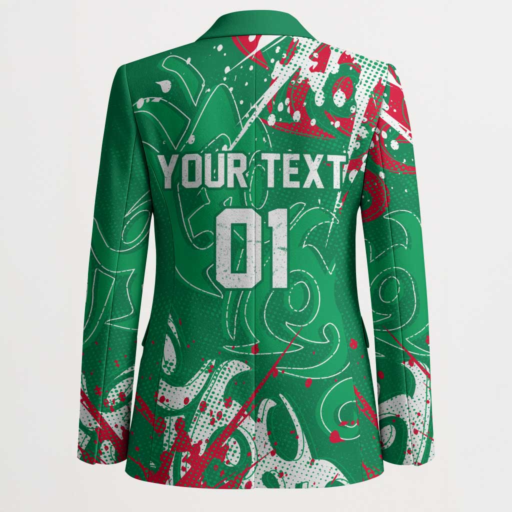 Personalized South Sydney Rabbitohs Rugby Blazer Urban Street Graffiti Style - Distressed Splatter Elements