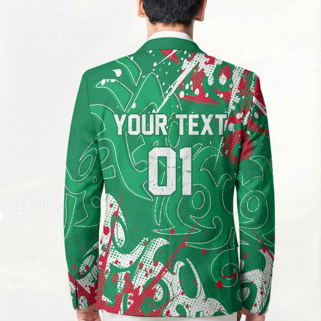 Personalized South Sydney Rabbitohs Rugby Blazer Urban Street Graffiti Style - Distressed Splatter Elements
