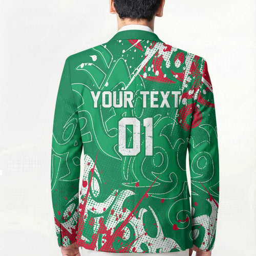 Personalized South Sydney Rabbitohs Rugby Blazer Urban Street Graffiti Style - Distressed Splatter Elements