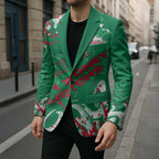 Personalized South Sydney Rabbitohs Rugby Blazer Urban Street Graffiti Style - Distressed Splatter Elements