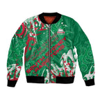 Personalized South Sydney Rabbitohs Rugby Bomber Jacket Urban Street Graffiti Style - Distressed Splatter Elements