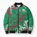 Personalized South Sydney Rabbitohs Rugby Bomber Puffer Jacket Urban Street Graffiti Style - Distressed Splatter Elements