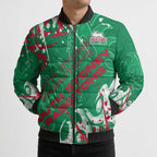 Personalized South Sydney Rabbitohs Rugby Bomber Puffer Jacket Urban Street Graffiti Style - Distressed Splatter Elements