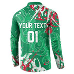 Personalized South Sydney Rabbitohs Rugby Button Sweatshirt Urban Street Graffiti Style - Distressed Splatter Elements