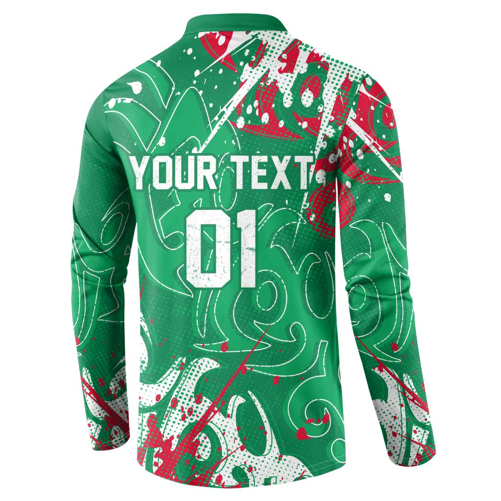 Personalized South Sydney Rabbitohs Rugby Button Sweatshirt Urban Street Graffiti Style - Distressed Splatter Elements