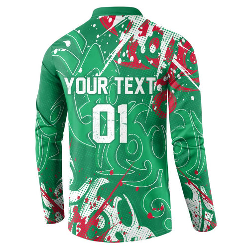 Personalized South Sydney Rabbitohs Rugby Button Sweatshirt Urban Street Graffiti Style - Distressed Splatter Elements