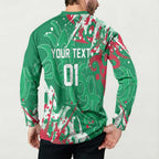 Personalized South Sydney Rabbitohs Rugby Button Sweatshirt Urban Street Graffiti Style - Distressed Splatter Elements