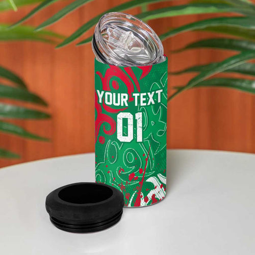 Personalized South Sydney Rabbitohs Rugby 4 in 1 Can Cooler Tumbler Urban Street Graffiti Style - Distressed Splatter Elements