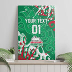 Personalized South Sydney Rabbitohs Rugby Canvas Wall Art Urban Street Graffiti Style - Distressed Splatter Elements