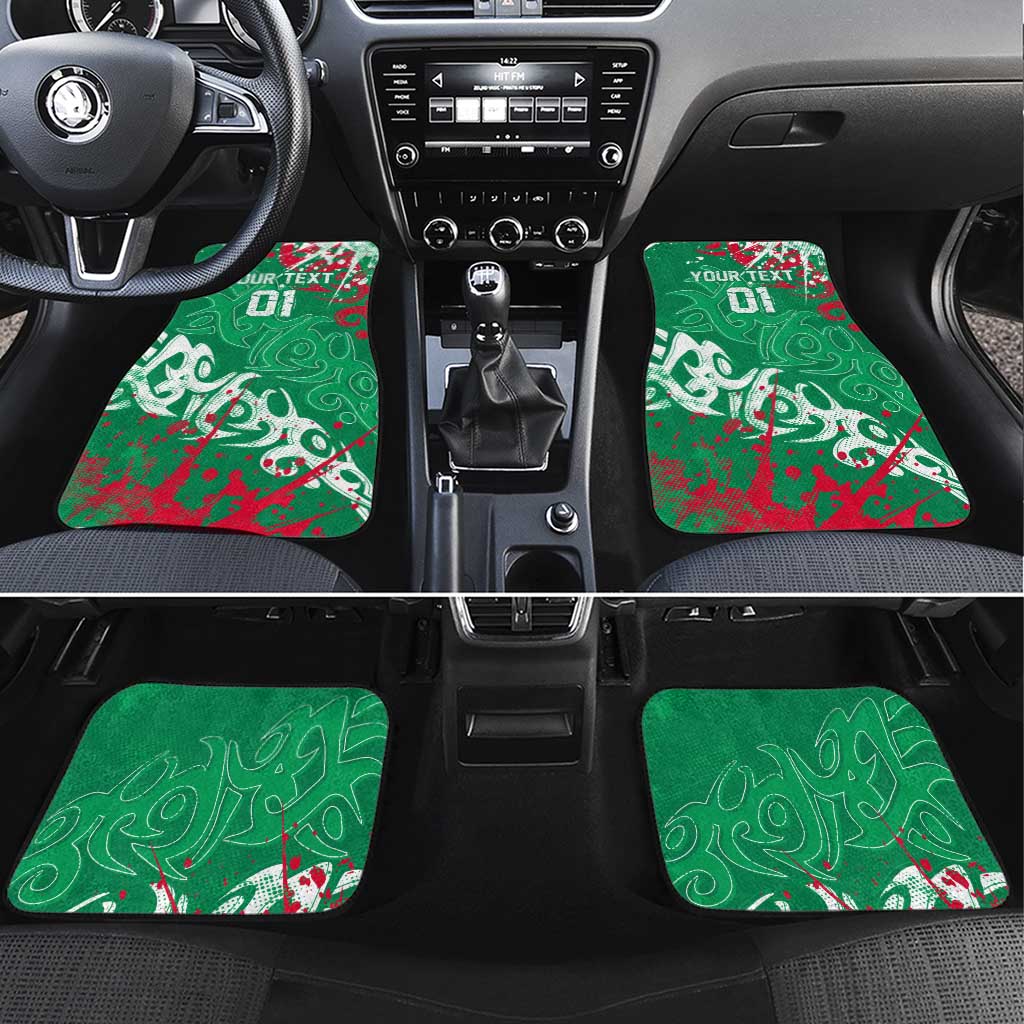 Personalized South Sydney Rabbitohs Rugby Car Mats Urban Street Graffiti Style - Distressed Splatter Elements