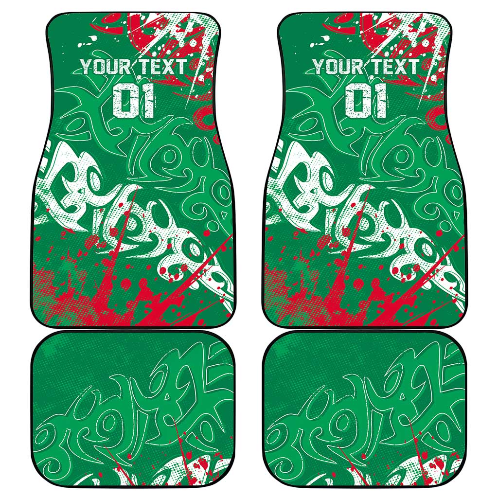Personalized South Sydney Rabbitohs Rugby Car Mats Urban Street Graffiti Style - Distressed Splatter Elements