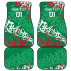 Personalized South Sydney Rabbitohs Rugby Car Mats Urban Street Graffiti Style - Distressed Splatter Elements