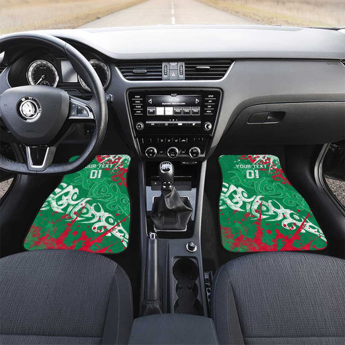 Personalized South Sydney Rabbitohs Rugby Car Mats Urban Street Graffiti Style - Distressed Splatter Elements