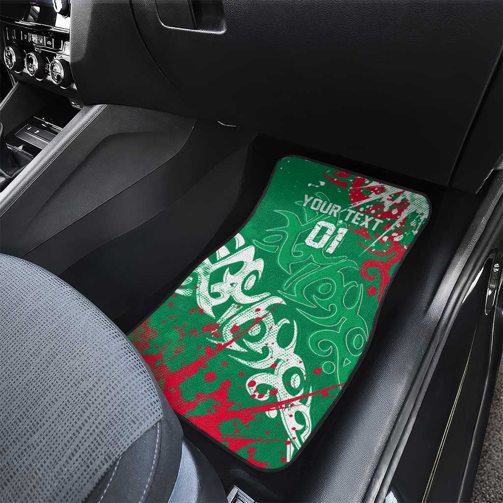 Personalized South Sydney Rabbitohs Rugby Car Mats Urban Street Graffiti Style - Distressed Splatter Elements