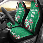 Personalized South Sydney Rabbitohs Rugby Car Seat Cover Urban Street Graffiti Style - Distressed Splatter Elements