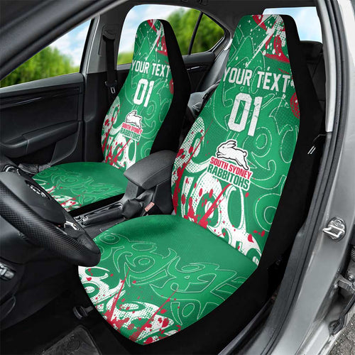 Personalized South Sydney Rabbitohs Rugby Car Seat Cover Urban Street Graffiti Style - Distressed Splatter Elements