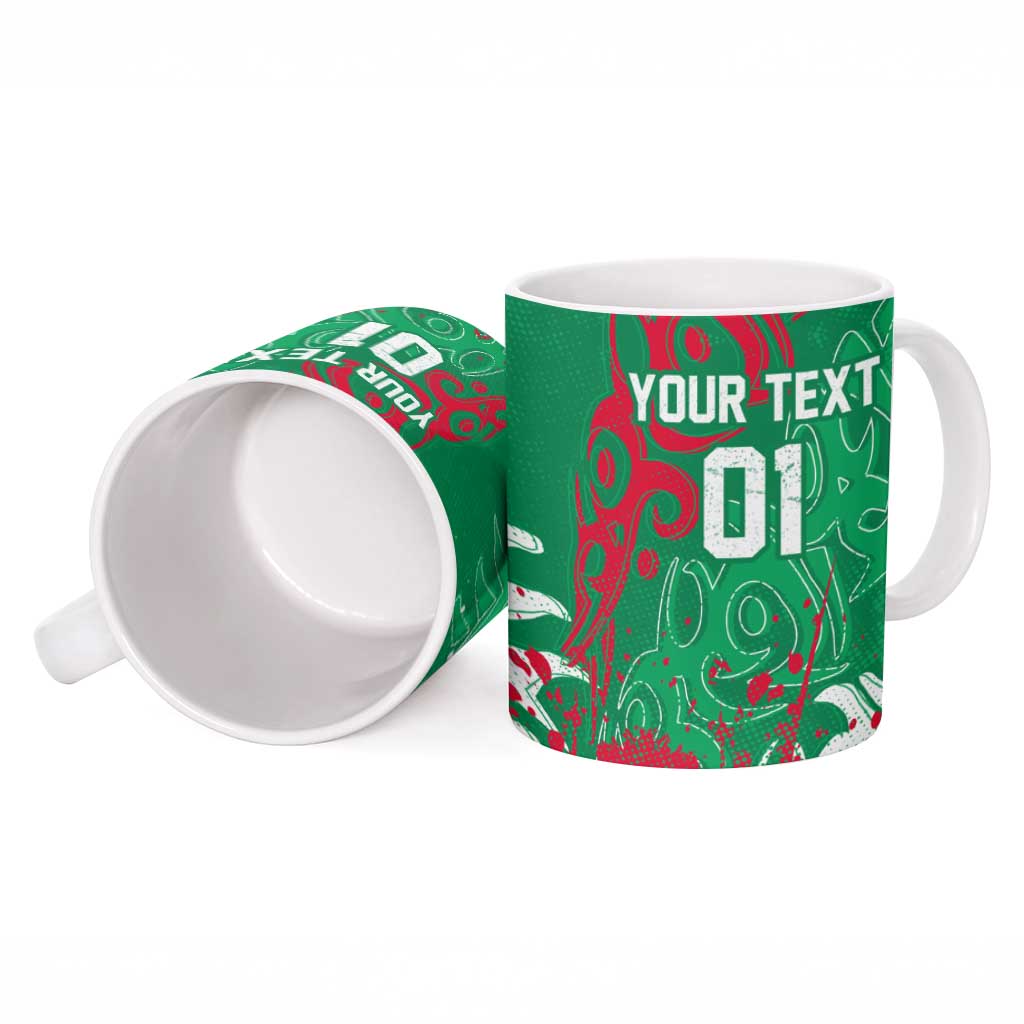 Personalized South Sydney Rabbitohs Rugby Ceramic Mug Urban Street Graffiti Style - Distressed Splatter Elements