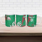 Personalized South Sydney Rabbitohs Rugby Ceramic Mug Urban Street Graffiti Style - Distressed Splatter Elements