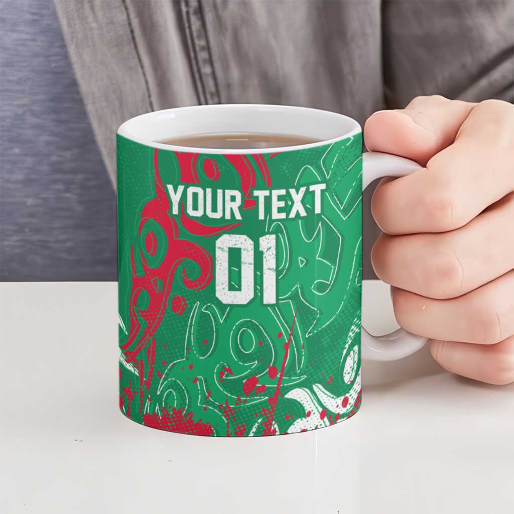 Personalized South Sydney Rabbitohs Rugby Ceramic Mug Urban Street Graffiti Style - Distressed Splatter Elements