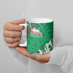 Personalized South Sydney Rabbitohs Rugby Ceramic Mug Urban Street Graffiti Style - Distressed Splatter Elements